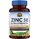 Vitalitown Chelated Zinc 50 mg, Zinc Picolinate & Gluconate, 60 cápsulas vegetarianas, Well-Absorbed, Immune System, Healthy Skin &amp; Development, Vegan, NO Gluten, Non-GMO