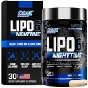Nutrex Lipo 6 Nighttime Fat Burner  Melatonin Sleep Aid &amp; Weight Loss Diet Pills for Hombre and Women ← Night Time Metabolism Booster Appetite Suppressant ← 30 Servings (1)