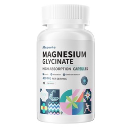 Magnesium Glycinate 400 MG por Serving 100% Chelated for High Absorption, Gentle On Stomach, Non-GMO, 90 cápsulas vegetarianas