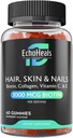Pelo, Skin &amp; Nail Gummies ← Biotin Collagen Vitamina C &amp; E Suplemento confidencialidad 3000mcg Biotin ← Raspberry Flavored ← 60 Gummies