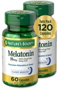 Bounty Melatonin, promueve la relajación y la salud del sueño, 10 mg, cápsulas, 60 Ct (2 Pack)
