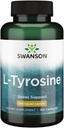 Swanson L-Tyrosine - Suplemento de Aminoácidos Promoviendo el apoyo al estrés, la función cognitiva y la claridad mental - Ayuda a apoyar la salud cerebral general - (100 cápsulas, 500 mg cada uno)