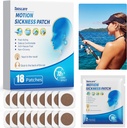 Motion Patches de Enfermedad para Crucero, Sea Sickness Patch for Dizziness Vertigo &amp; Nausea Relief, Kids and Adults Travel Essentials for Cruise/car/Airplane/Amusement Park Trip (18 Conde)