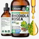 BIO KRAUTER Rhodiola Suplemento Líquido - Pure Rhodiola Rosea Tintura para la calma Soporte - Alcohol &amp; Azúcar Extracto gratis - 4 Fl.Oz.