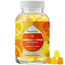 DHA Omega 3 Gummies for Adults - Delicious Flaxseed for Brain Omega 3 6 9 Suplemento para la Inflamación, Energía e Insulina - Suplementos de ácidos grasos esenciales vegetarianos para el soporte inmunológico - 60 Condes