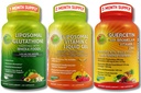 Agrupación de soporte antioxidante – Vitamina Liposomal C 1100mg Gel líquido + Glutatión Liposomal 500mg + Quercetina con Bromelaina, Zinc &amp; Whole Food Blend – Non-GMO, Absorción Máxima