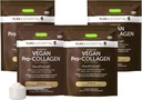 Igennus Vegan Collagen Peptide Powder, mejorado con Glycine, Proline " Hydroxyproline " Cofactor Vitamin C, Non GMO, Completo Vegetariano Vegetariano Booster de Polvos, 4 x 35 Servimientos