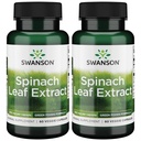 Extracto de la hoja de espinacas Swanson - Suplemento Herbal Promoción de la salud general - Green Foods Fórmula w/Beneficial Thylakoids " Chlorophyll - (60 cápsulas de verduras, 650 mg cada uno) (2 Pack)