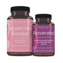 Reserva Nutrición Keratin Hair Booster con Biotin & Resveratrol, Hair and Nail Growth Supplement, 120 Capsules (60 Servings) & Resveratrol 500 mg, Supports Healthy Aging and Immune System