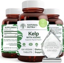 Natural Nutra Kelp Iodine Thyroid Support Suplemento, Fortalece el Sistema Inmunitario y Regula el Metabolismo, Vegan Sea Kelp, Non GMO, Atlantic Sourced Seaweed Extract, 225 mcg, 100 Tablets