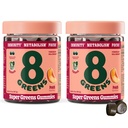 8Greens Gummies Super Greens Powder Superfood Gummy for Metabolism, Immunity & Focus, Digestive Health Enzymes, Organic: Chlorella, Spirulina, Aloe Vera, Peach Flavor, 100 Conde