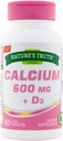 Verdad de la naturaleza Calcio 600 mg + D3-60 Coated Caplets, Pack de 2