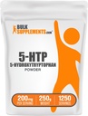 BulkSupplements.com 5-HTP Powder - 5-Hydroxytryptophan, 5 HTP Suplemento - 5-HTP 200mg, Mood Support Suplemento - Gluten Free, 200mg por Serving, 250g (8.8 oz) (Pack of 1)