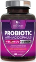 Probióticos 60 Billones CFU por servicio - 10 Strains + Prebióticos - Salud Digestiva, Gut &amp; Immune Soporte - Apoyos Constipación Ocasional, Gas &amp; Bloating para Hombres Estable - 180 cápsulas