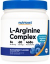 Complejo L-Arginina Nutricost (Blue Raspberry, 60 Servings) - Gluten Free, Non-GMO