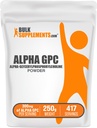 BulkSupplements.com Alpha GPC Powder - Suplementos de línea, Alpha GPC 300mg - Sin sabor, 600 mg por servicio, 250g (8.8 oz) (Pack of 1)