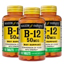 Masón Vitamina Natural B12 50 mcg con Calcio, 300, Suministro de Días, Suplemento dietético para apoyar los niveles de energía natural, 100 Tabletas (Pack of 3)