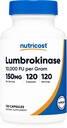 Nutricost Lumbrokinase Capsules 150 mg (120 cápsulas) - Sin gluten, Vegan, Sin GMO