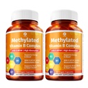 1 Body Vitamin B Complex Twin Pack – 5-MTHF Folate con B1, B2, B5, B6, Metil B12, Niacin, Biotina – 60 cápsulas