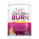 Multi Collagen Burn: MultiType Péptidos de proteína hidrolizada con ácido hialurónico, vitamina C, SOD B Dimpless, Tipos I, II, III, V y X, con Caffeine 30 Servidores Tropical Punch Flavored