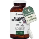 PriSTINE'S Creatine Monohydrate Capsules for Women &amp; Hombre - NSF Certified 75 Day Supply 3G Creatine Pills for Women - Cognitive ' Athletic Performance Support - Enhanced Recovery Glass Bottle