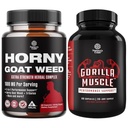 Bundle of Horny Goat Weed Extract Complex for Hombre and Women Enhanced Energy and Stamina and Extra Strength Testosterone Booster for Men for Muscle Enlargement Stamina and Strength