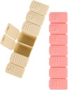 2Pack Organizador semanal de píldoras,7 días Pill Cases Travel Daily Pill Box Medicina Organizer Pill Box 7 Day Pill Organizer Weekly for Fish Oil, Calcium Tablets Supplements (Pink+Beige)