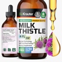 BIO KRAUTER® Milk Thistle Supplement for Liver Cleanse & Detox - Liquid Milk Thistle Extract Сontains Silymarin for Digestive Support 4 Fl.Oz - Alcohol &amp; Sugar Free, 56 Days of Supply