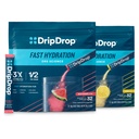 DripDrop Hydration - Electrolyte Powder Packets - Watermelon & Lemon Bundle - 64 Conde