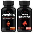 NutraChamps L-Arginine Capsules y Horny Goat Weed Capsules 2 Pack Bundle