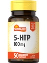 Sundance 5-HTP 100mg ← 50 Capsules ← 5 Hydroxtryptophan  Non-GMO &amp; Gluten Free Supplement