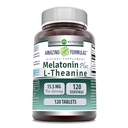 Fórmulas increíbles Melatonin Plus L-Theanine 15.5 Mg TENIDO Tablets Suplemento No-GMO TENIDO Gluten-Free TEN Made in USA (1 Pack Ø 120 Cuenta)