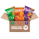Quest Nutrition Tortilla Style Protein Chips Variedad Pack, Chili Lime, Nacho Cheese, Taco cargado, Bajo Carb, Alta Proteína, Gratuito, 1.1 oz (Pack of 12)