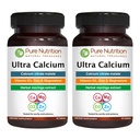 Nutrición pura Ultra Calcio 1000mg con VIT D3 + K2 tención 180 Tabs (90 X Pack of 2) ← Suplemento calcium altamente absorbible con Calcio Citrate Malate, VIT D3, K2, Moringa Oleifera, Magnesio y Zinc.