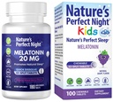 Perfect Night Bundle de la Naturaleza   Melatonin 20mg ← Kids Melatonin 1mg  180 Count  durable 100 Count ← Sugar Free ← Gluten Free ← Non-GMO Silencio Vegan