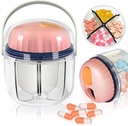 Caja de Píldora Portable, GloDeals Organizador Semanal de Píldoras 7 Días Organizador de Medicina de Viajes BPA Prooferta de Moistura Libre Contenedor de Medicina Portable para Vitaminas, Aceites Frescos, Suplementos (Pink-)