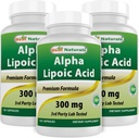 Mejores Naturales Ácido Lipoico alfa 300 mg 120 Capsules (120 Conde (Pack of 3))