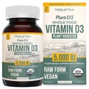 Vitamina Orgánica D3 5.000 UI - 100% Comida entera " Forma de Cholecalciferol de base vegetal, 100% Vitamina Vegana D - Reforzada con Complejo Prebiótico " Superalimentario - Orgánica, Vegana, GMO " Gratuito (60 cápsulas)