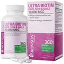Bronson Ultra Biotin 10,000 Mcg Hair Skin and Nails Suplemento, Non-GMO, 360 Vegetarian Capsule