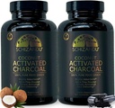 Cápsulas de carbón de coco activado - Vegan, Orgánica, No Aditivos - X-Large Bottle 210 Conde - Pack de 2