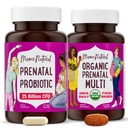 Mama Natural Prenatal Bundle – Vitaminas Orgánicas prenatales para Mujeres + Probióticos Metas para el Embarazo &amp; Postparto Wellness - Solo 2 Píldoras al día - Vegan &amp; No GMO (30 Day Supply)