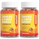 Turmeric Curcumin Gummies 500mg para adultos, con pimienta negra, raíz de jengibre, vitamina C, bajo azúcar frutas Gummies, sabor naranja - 120 Condes