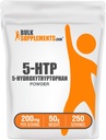 BulkSupplements.com 5-HTP Powder - 5-Hydroxytryptophan, 5 HTP Suplemento - 5-HTP 200mg, Mood Support Suplemento - Gluten Free, 200mg por Serving, 50g (1.8 oz) (Pack of 1)