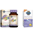 Jardín de la vida Multivitamina prenatal de las mujeres con vitamina D3, B6, B12, C & Iron & Minami Natural Prenatal DHA Omega 3 Suplemento de aceite de pescado Softgels, Lemon, 30 Cuenta