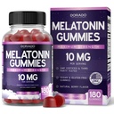 Melatonin Gummies 10mg para adultos (180 conteo) - Quick Dissolve Melatonin Gummies - Gummy para adultos Contiene 10mg - High Potency - Mixed Berry Flavor - Non-GMO, Vegan Suplemento &amp; Made in USA