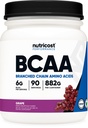Nutricost BCAA Powder (Grapa, 90 Servings) - Optimal 2:1:1 Ratio, Vegetariano, No GMO