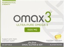 Omax3 Natural Omega 3 Píldoras de aceite de pescado 1500 MG EPA DHA - Omega3 Suplementos de ácidos grasos Muscle &amp; Joint - Gluten Free, Wild Caught, Non GMO, 60-Day Supply Blister Packed (2 Cajas)