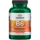 Swanson B6 Pyridoxina - Suplemento de vitaminas Promoción de la Salud Cardiovascular & Energía Metabolismo - Fórmula Natural Promoción Bienestar general - (250 cápsulas, 100 mg cada uno)
