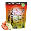 PowderVitamin Electrolytes Powder Plus (100 Servings) Fresa Cucumber Electrolyte Powder Zero Calorie Keto,0Sugar, No Maltodextrin,1000mg Potasio, 120mg Calcio,120mg Magnesio, Hidratación Polvo