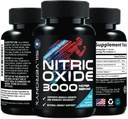 Extra Strength Nitric Oxide Suplemento 3X Strength L Arginine, Citrulline Malate, AAKG, Beta Alanine - Premium Muscle Support Nitric Booster - Natural Energy & Heart Health Support - 180 Capsules